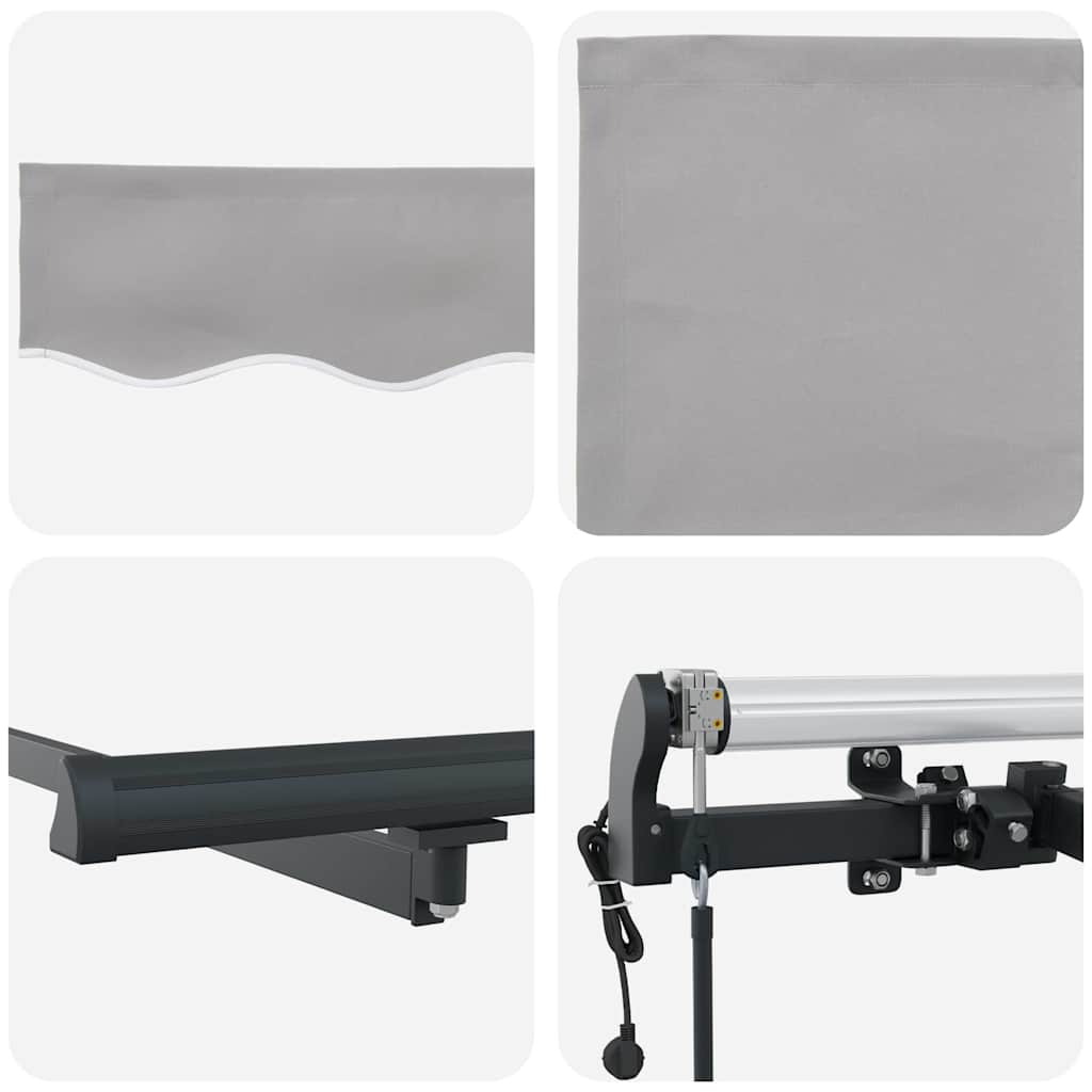 Tenda retrattile Grigio Chiaro 400 × 350 cm Tessuto e Alluminio | homemem39