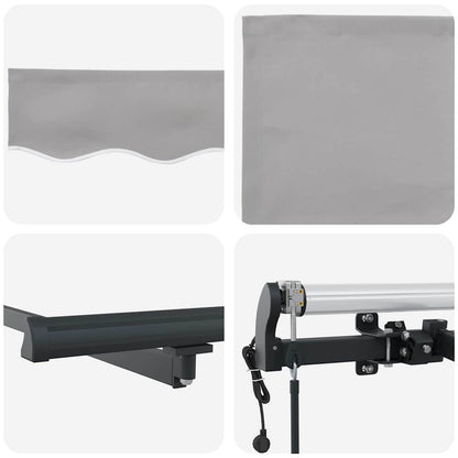 Tenda retrattile Grigio Chiaro 400 × 350 cm Tessuto e Alluminio | homemem39