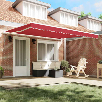 Tenda Retrattile Rosso 400 × 350 cm Tessuto e Metallo - homemem39
