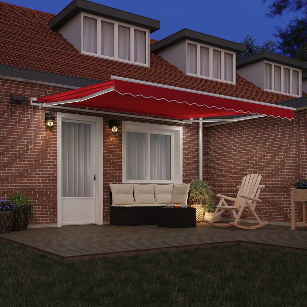 Tenda Retrattile con Rosso 400 ×350 cm Tessuto - homemem39