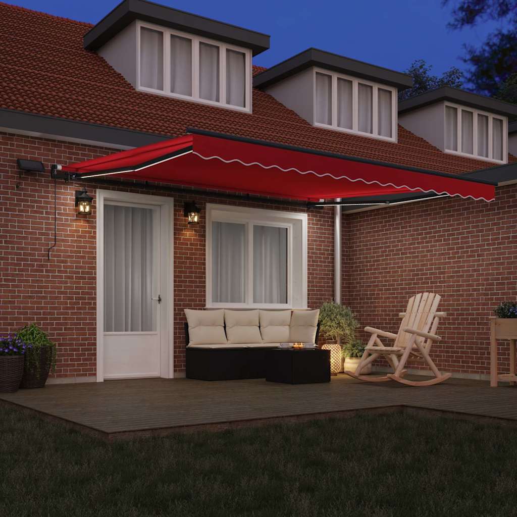 Tenda Retrattile Rosso 400 ×350 cm Tessuto - homemem39