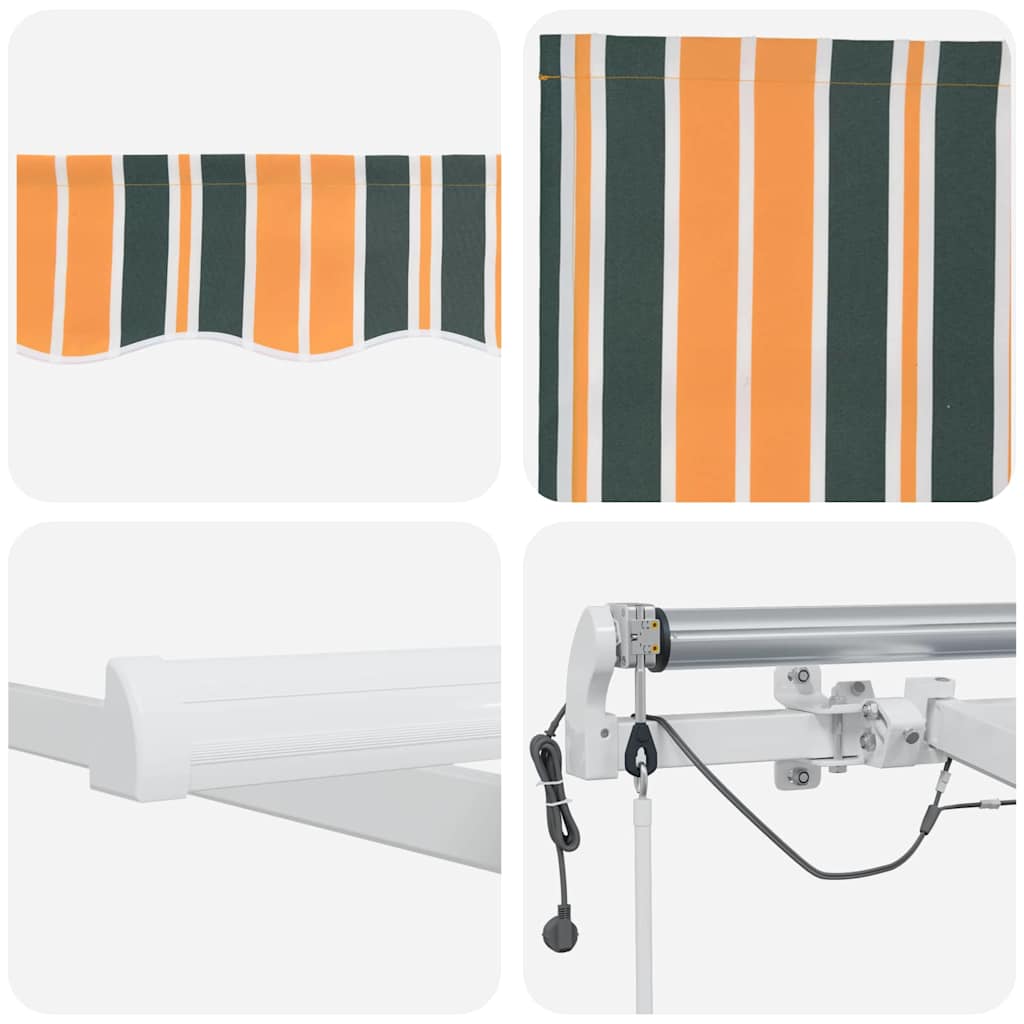 Tenda retrattile Verde e Giallo 400 × 350 cm Poliestere | homemem39