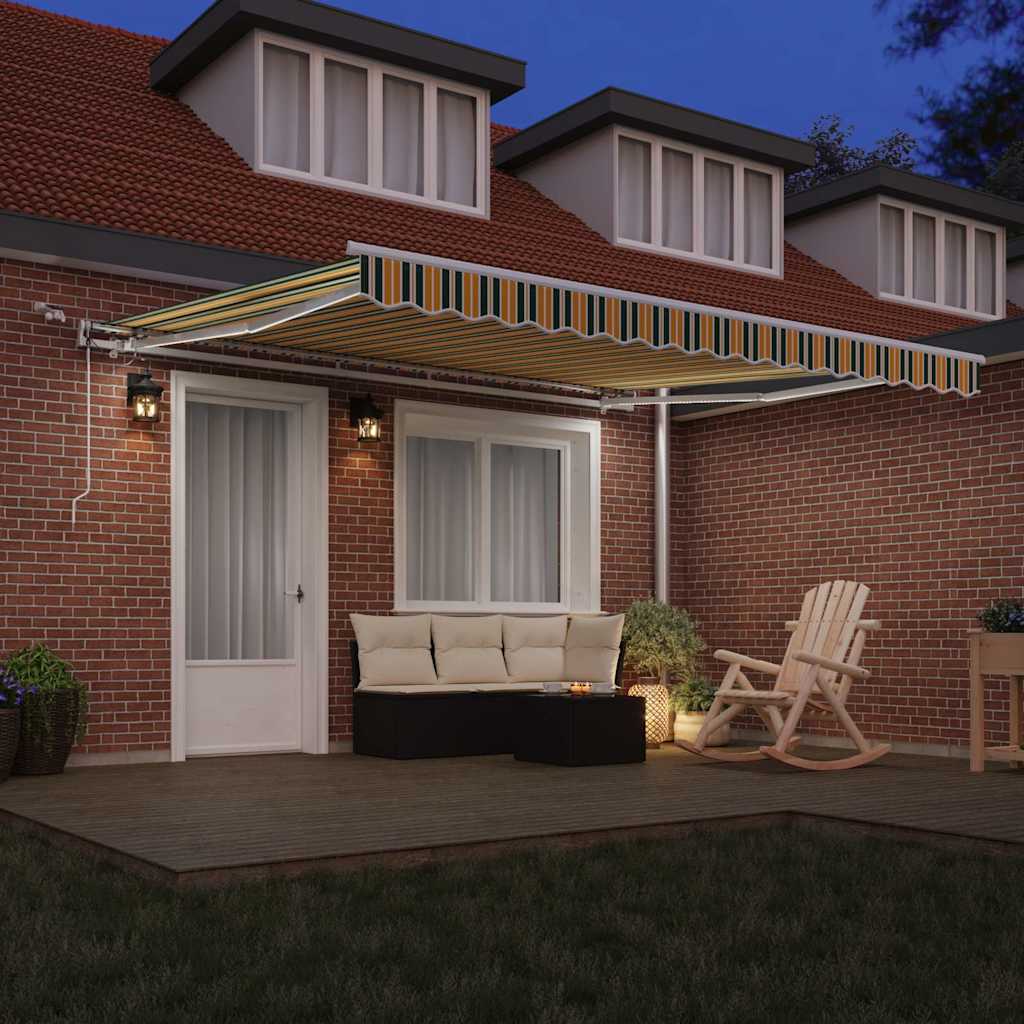 Tenda retrattile Verde e Giallo 400 × 350 cm Poliestere | homemem39