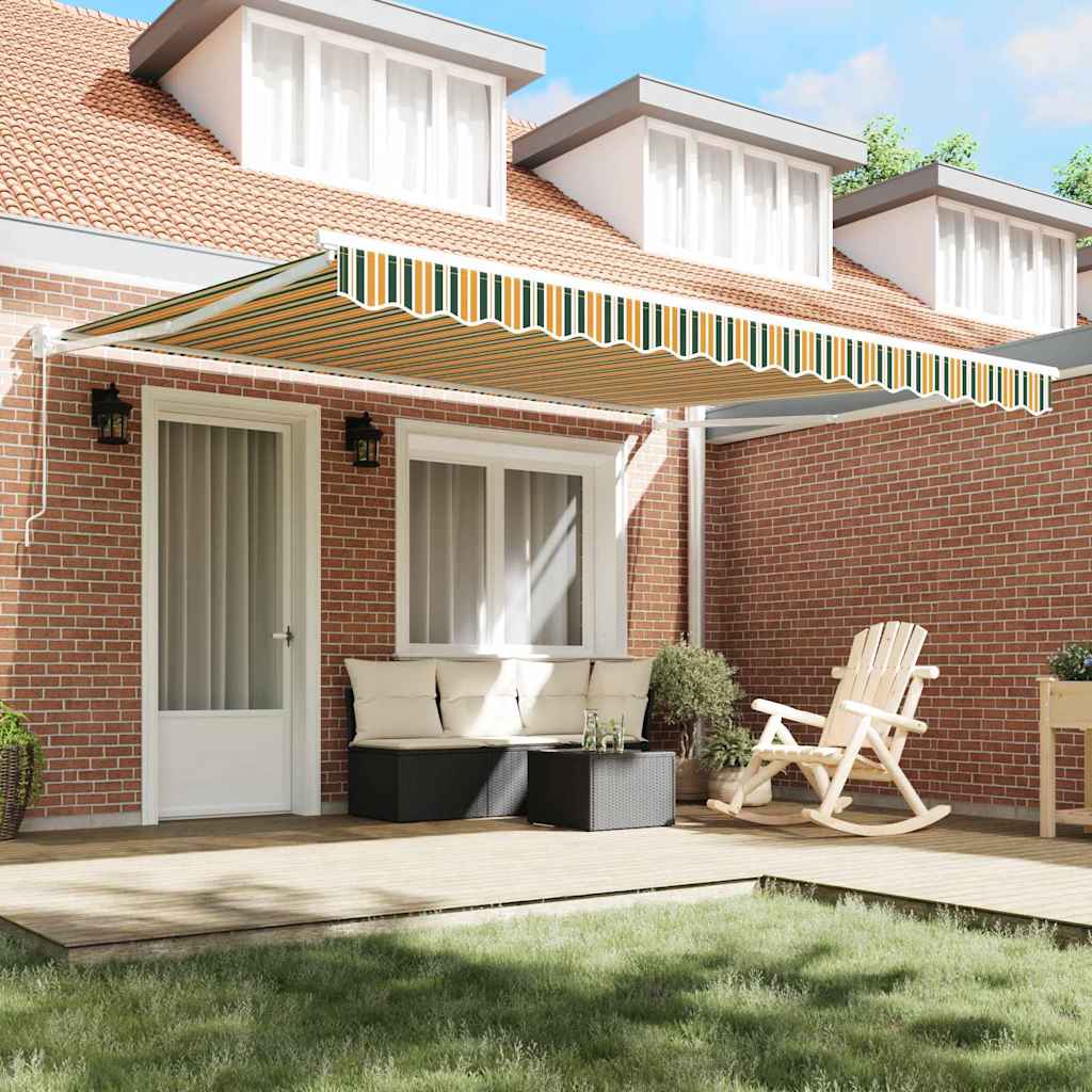 Tenda da Sole Verde e Bianco 400 x 350 x 165 cm