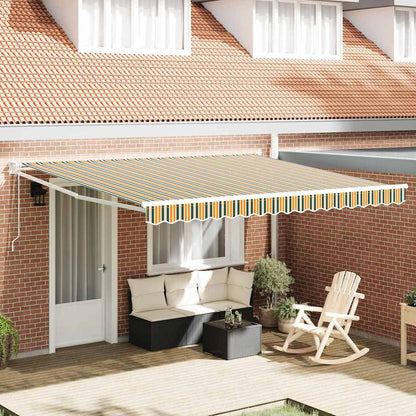 Tenda Retrattile Verde e Bianco 400 × 300 cm Tessuto e acciaio | homemem39
