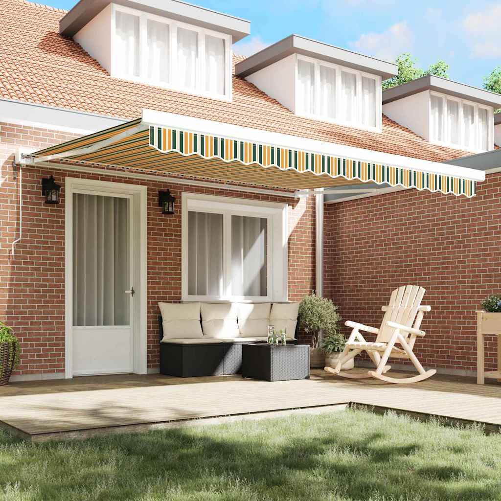 Tenda Retrattile Verde e Bianco 400 × 350 cm