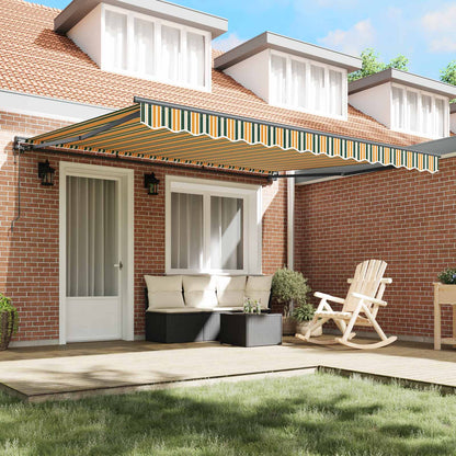 Tessuto per Tenda Verde e Bianco 400 × 350 cm Poliestere