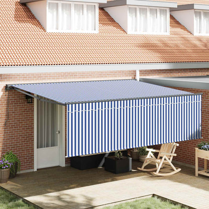 Tenda Retrattile Blu e Bianco 400 × 300 cm | homemem39
