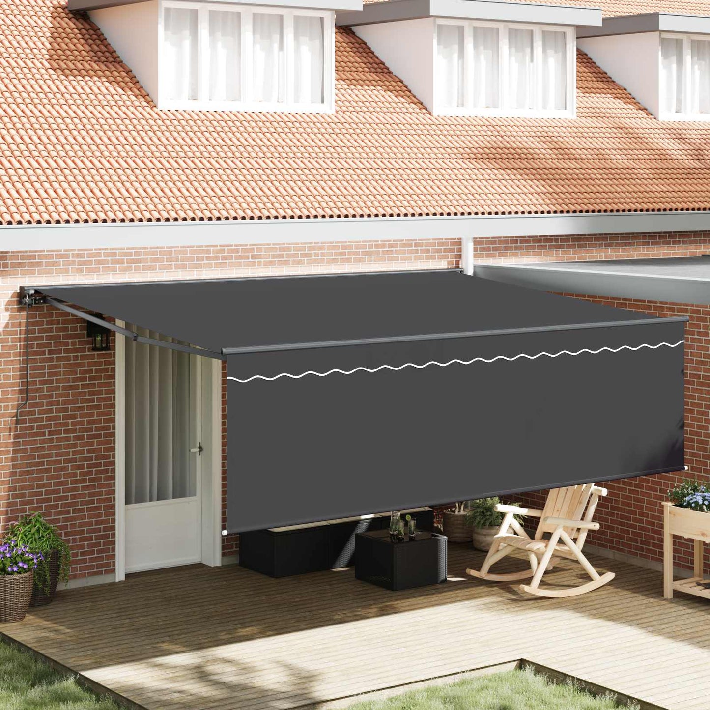Tenda Retrattile Antracite 450 × 300 cm Poliestere e Alluminio | homemem39