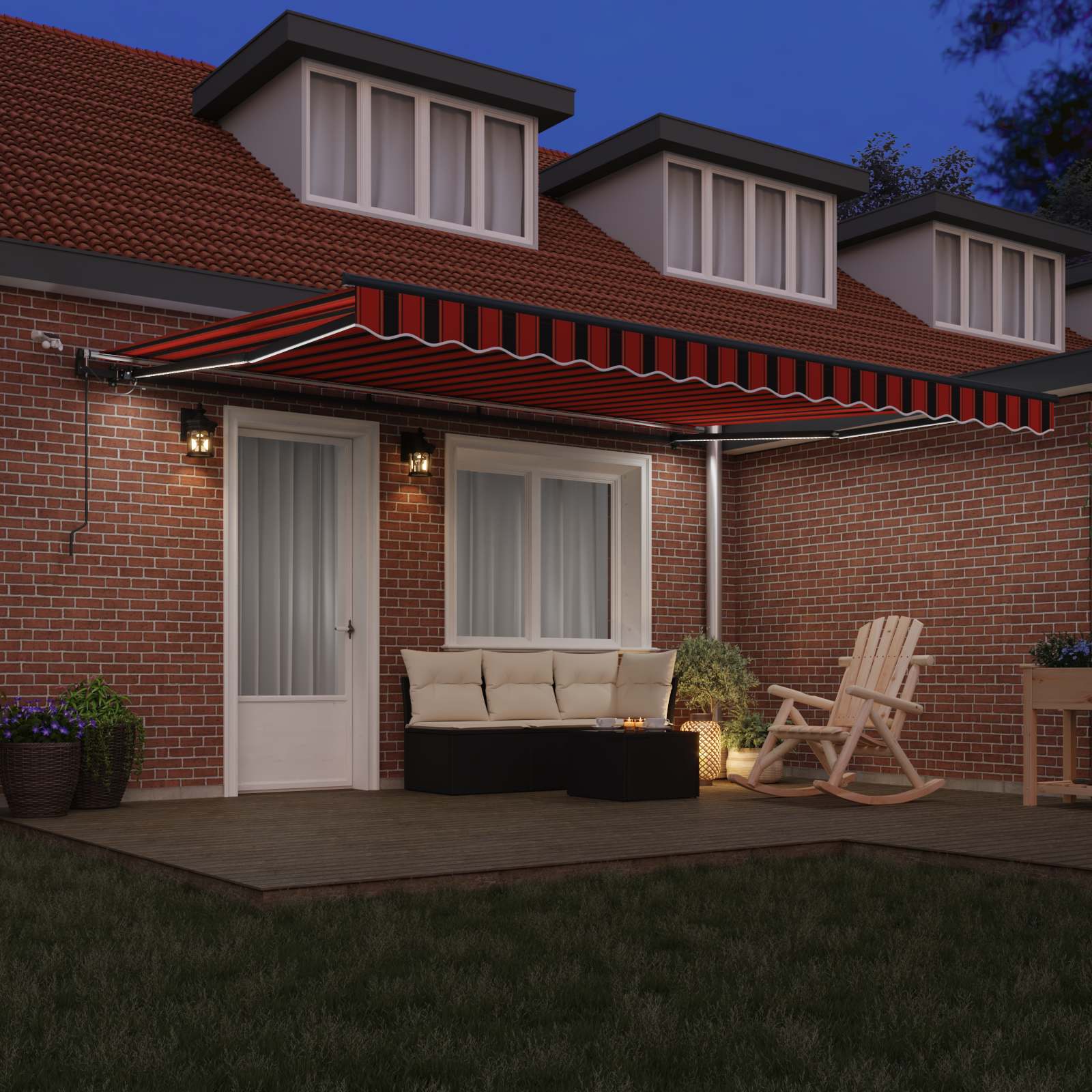 Tessuto per Tenda arancione e marrone 450 × 300 cm Poliestere | homemem39