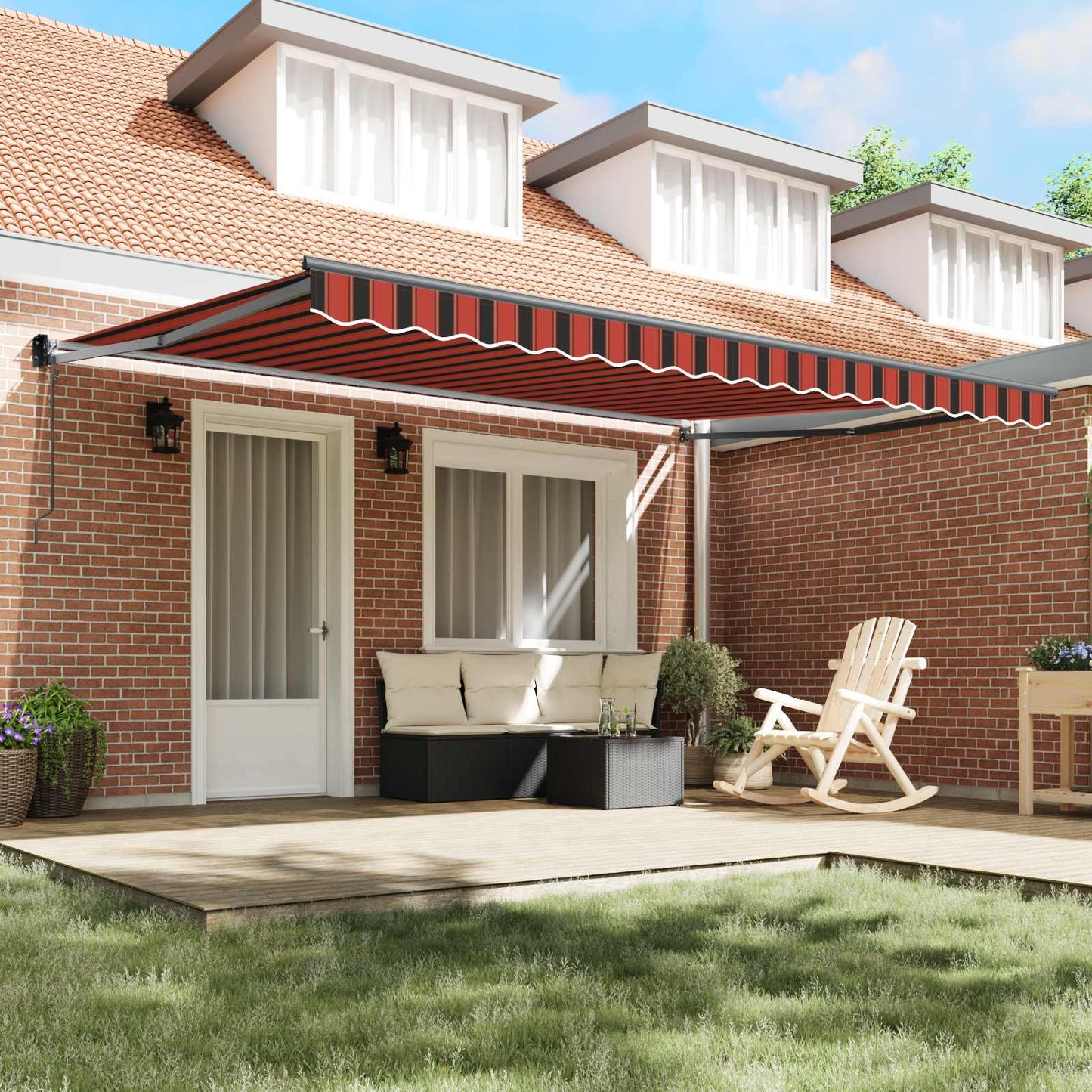 Tenda da Sole Arancione e Marrone 450 x 300 x 165 cm