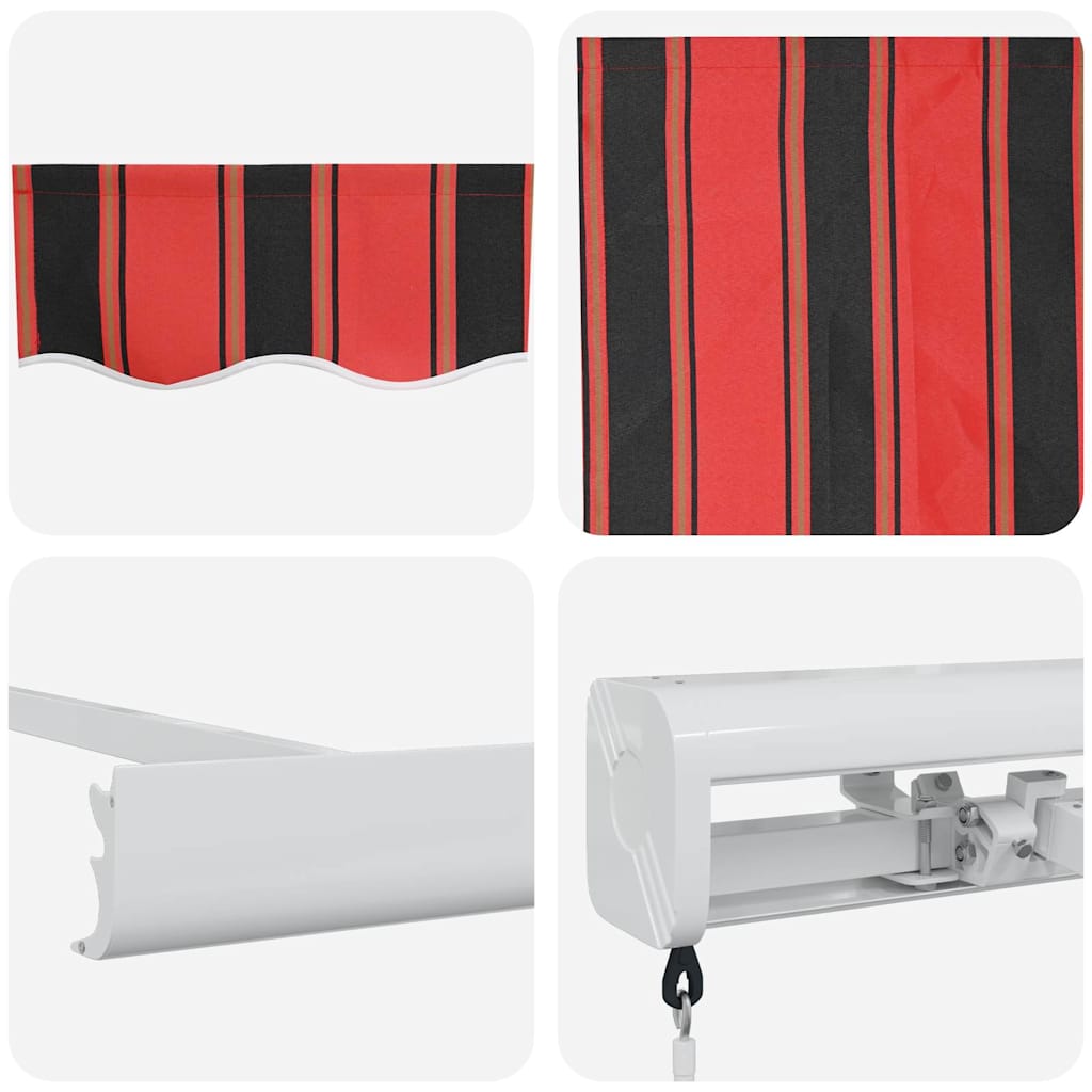 Tenda Retrattile Rosso e Nero 450 × 300 cm Tessuto e Metallo | homemem39