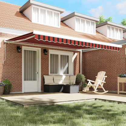 Tenda retrattile Rosso e Nero 450 × 300 cm Tela e Alluminio