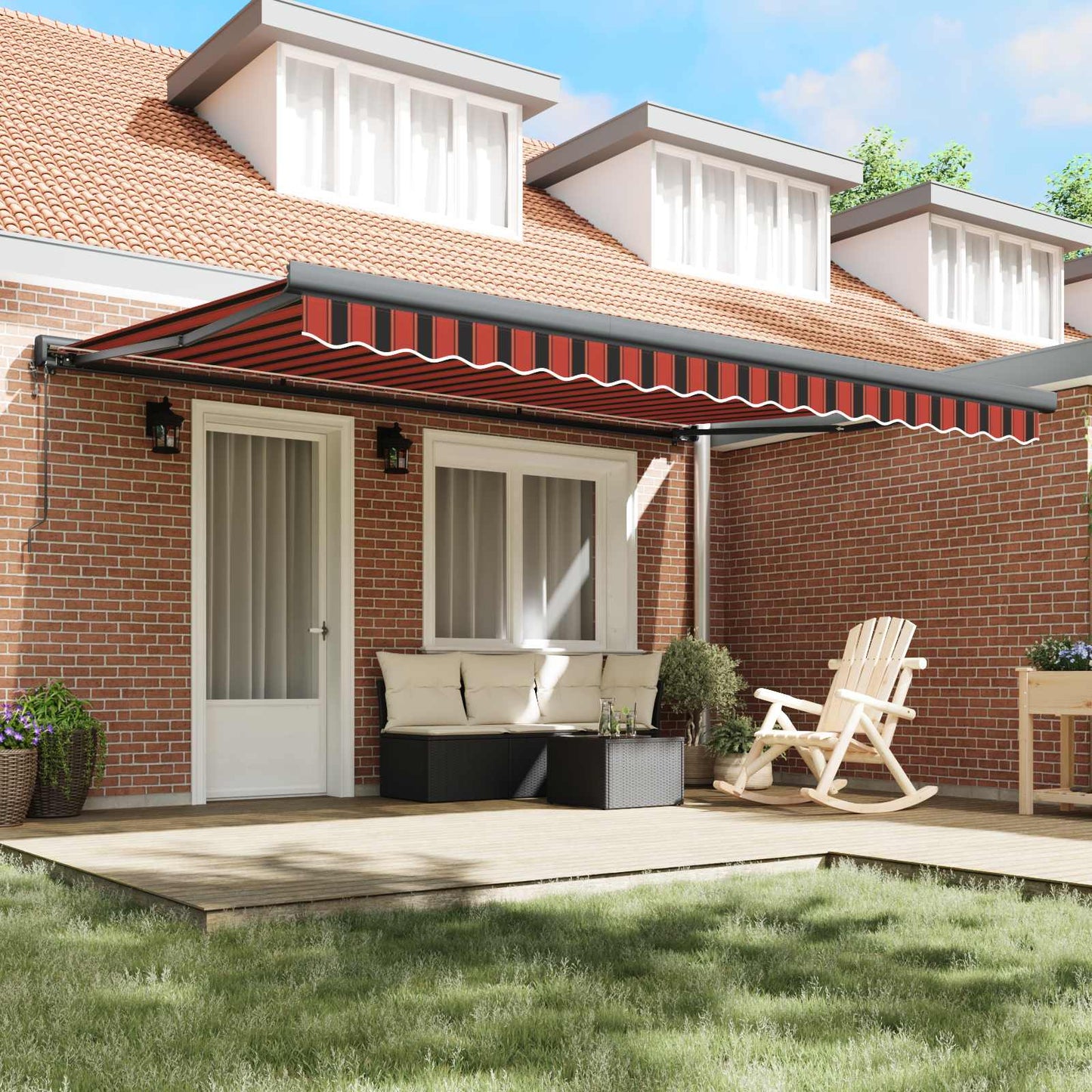 Tenda da Sole Arancione e Marrone 450 x 300 x 165 cm | homemem39