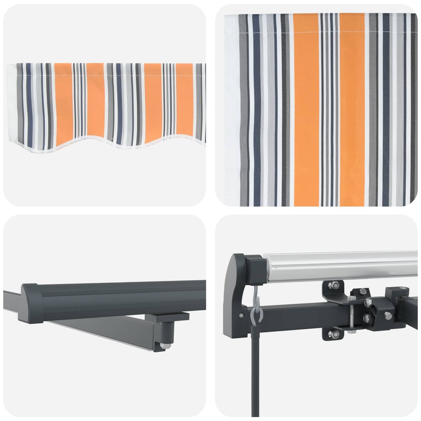 Tenda retrattile Multicolore 450 × 300 cm Tessuto e Alluminio | homemem39
