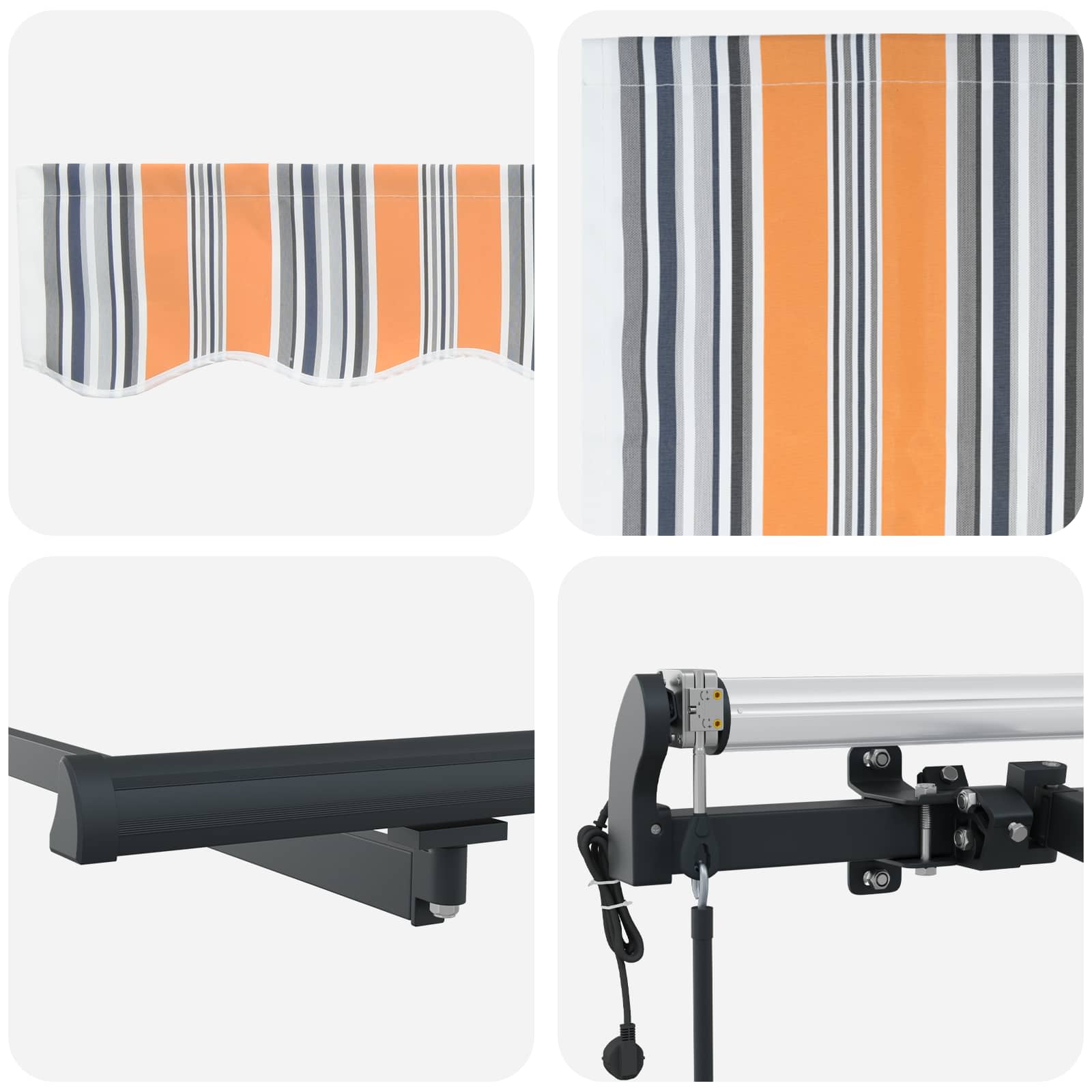 Tenda retrattile Multicolore 450 × 300 cm Tessuto e Alluminio | homemem39