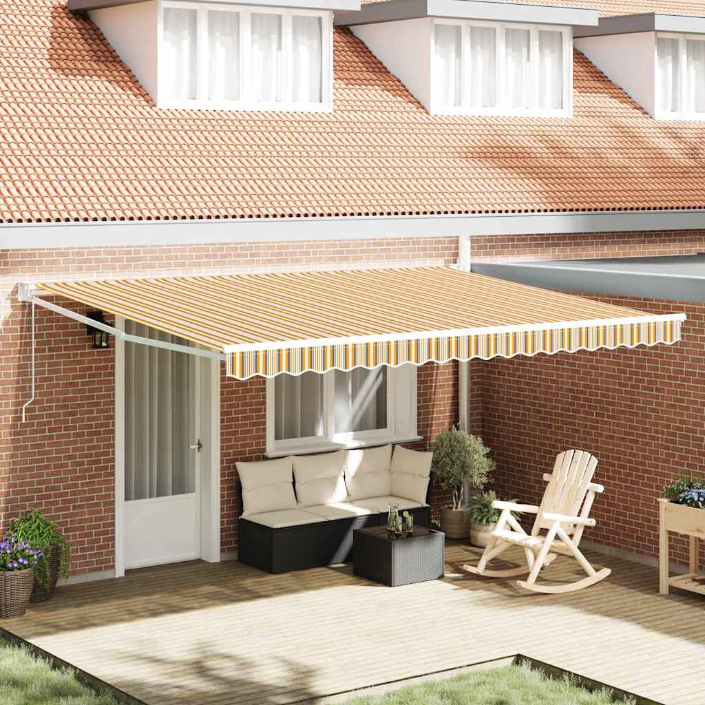 Tenda retrattile Multicolore 450 × 300 cm Poliestere e Metallo | homemem39
