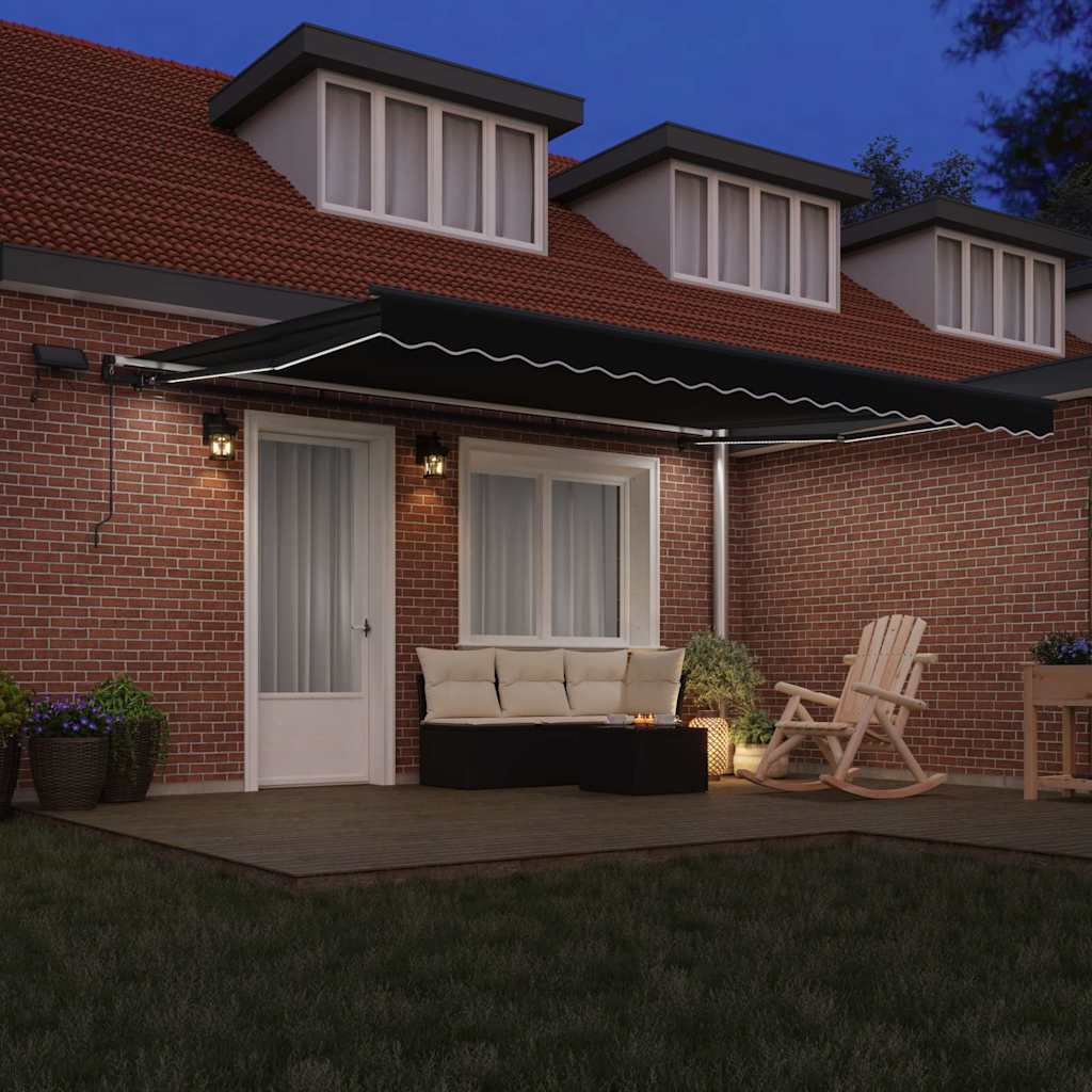 Tenda Retrattile Nero 450 ×300 cm Tessuto - homemem39