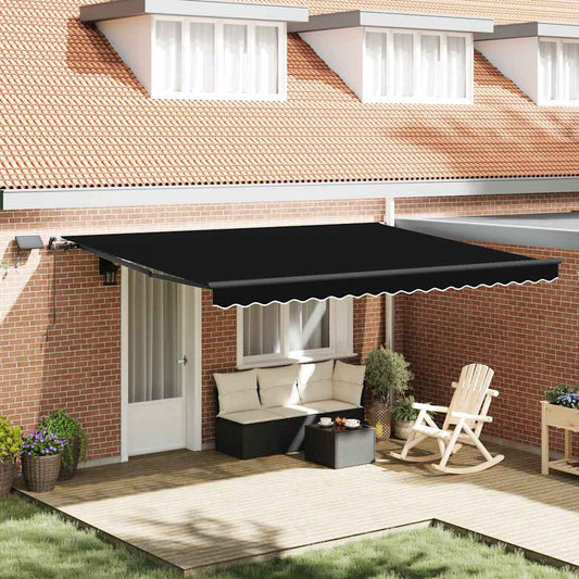 Tenda Retrattile Nero 450 ×300 cm Tessuto - homemem39