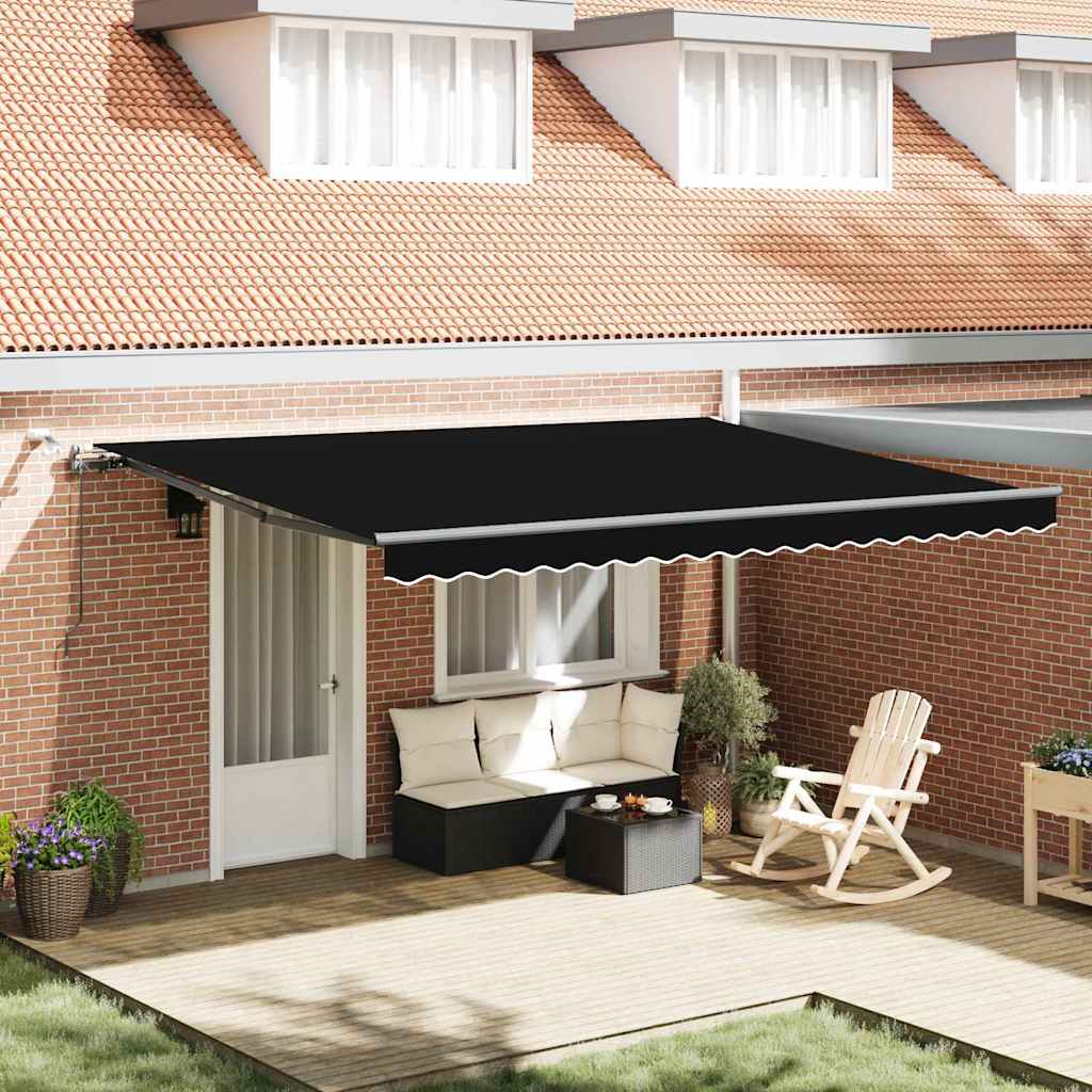 Tenda Retrattile con Nero 450 × 300 cm Tessuto - homemem39