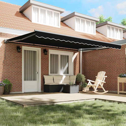 Tenda Retrattile Nero 450 × 300 cm Poliestere e Metallo