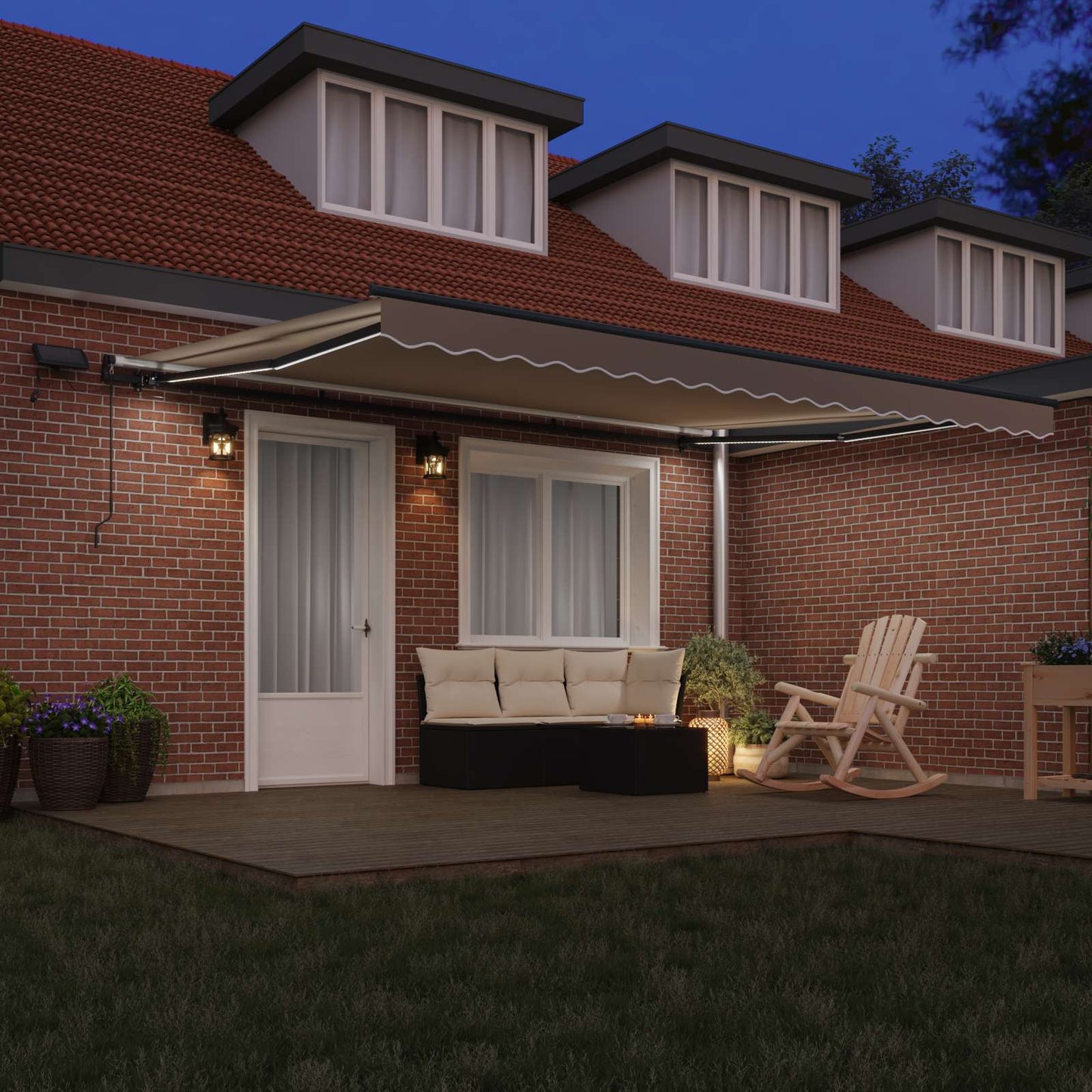 Tenda retrattile Beige 450 × 300 cm Tessuto e Alluminio | homemem39