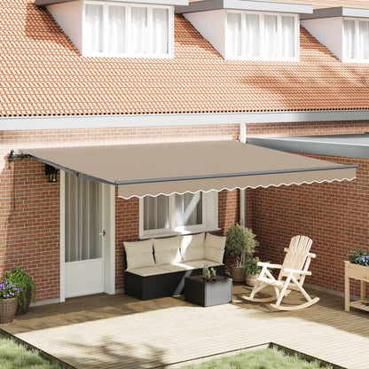 Tenda retrattile Beige 450 × 300 cm Tessuto e Alluminio | homemem39
