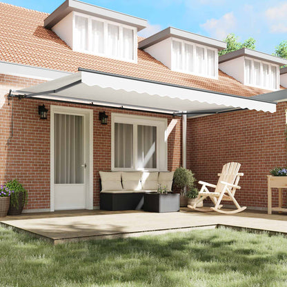 Tenda retrattile Bianco 450 × 300 cm Tessuto e Alluminio | homemem39