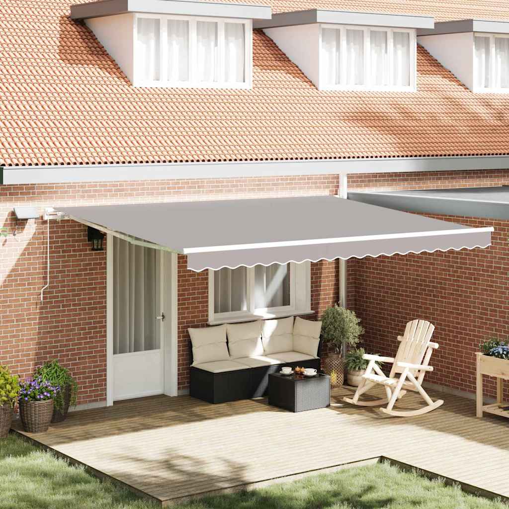 Tenda retrattile Grigio Chiaro 450 × 300 cm Tessuto e Alluminio | homemem39