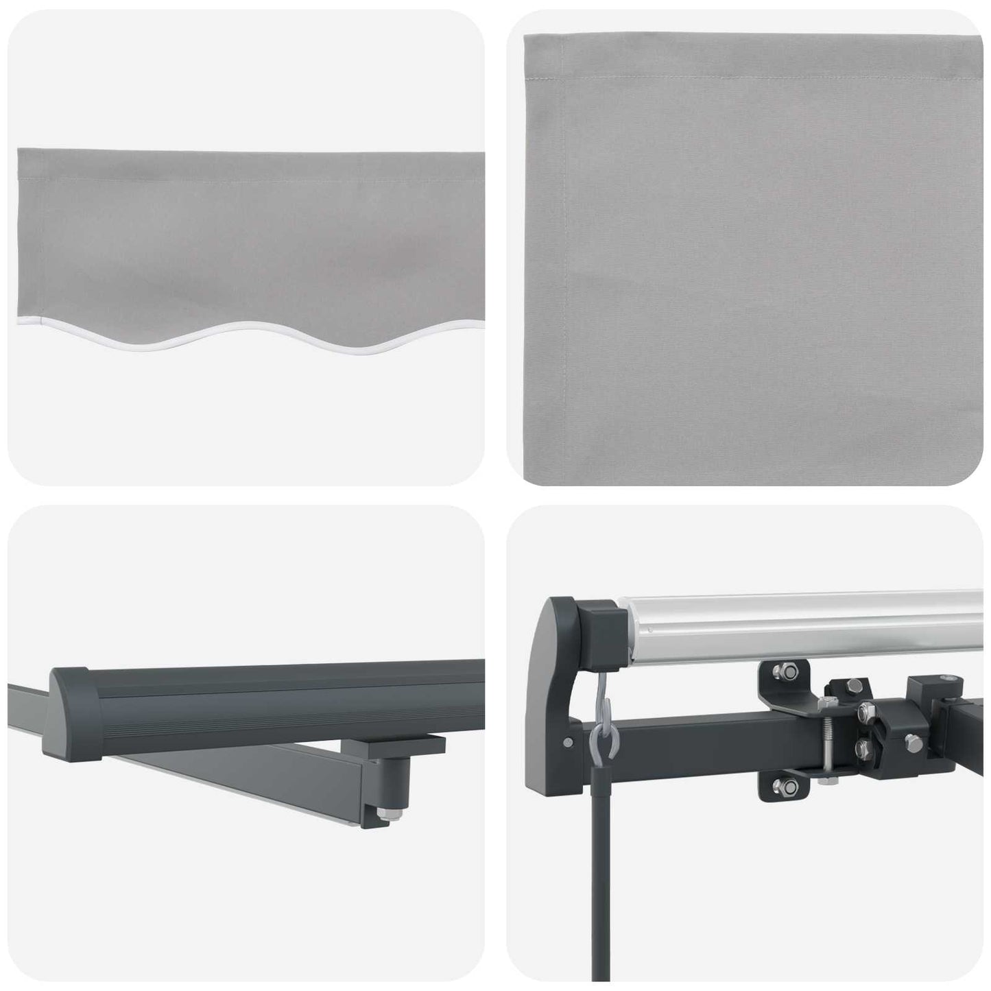 Tenda retrattile Grigio Chiaro 450 × 300 cm Tessuto e Alluminio | homemem39