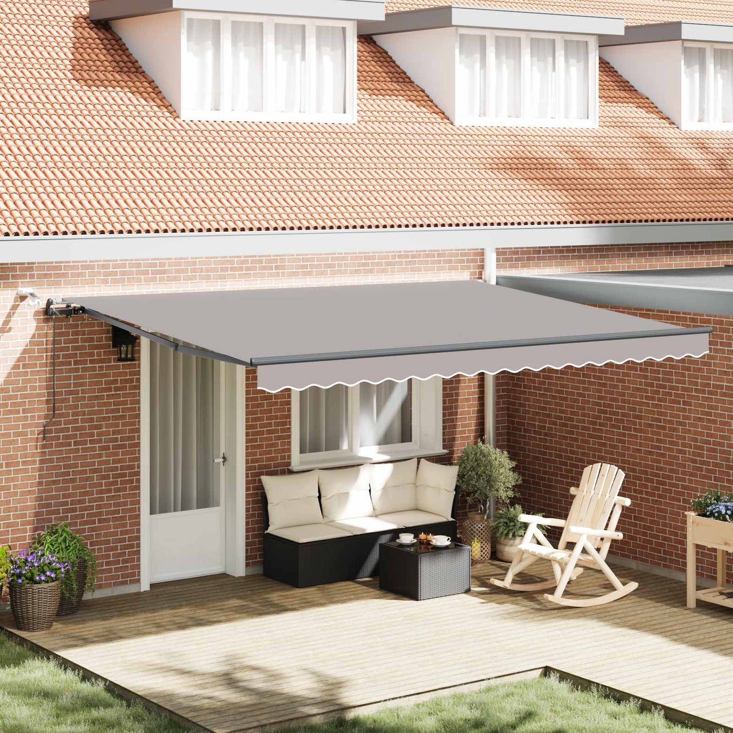 Tenda retrattile Grigio Chiaro 450 × 300 cm Poliestere | homemem39