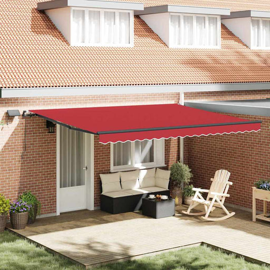 Tenda Retrattile Rosso 450 ×300 cm Tessuto - homemem39