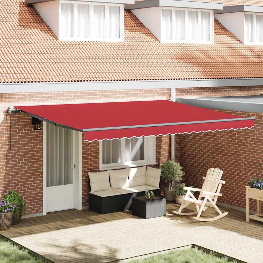 Tenda Retrattile Rosso 450 ×300 cm Tessuto - homemem39