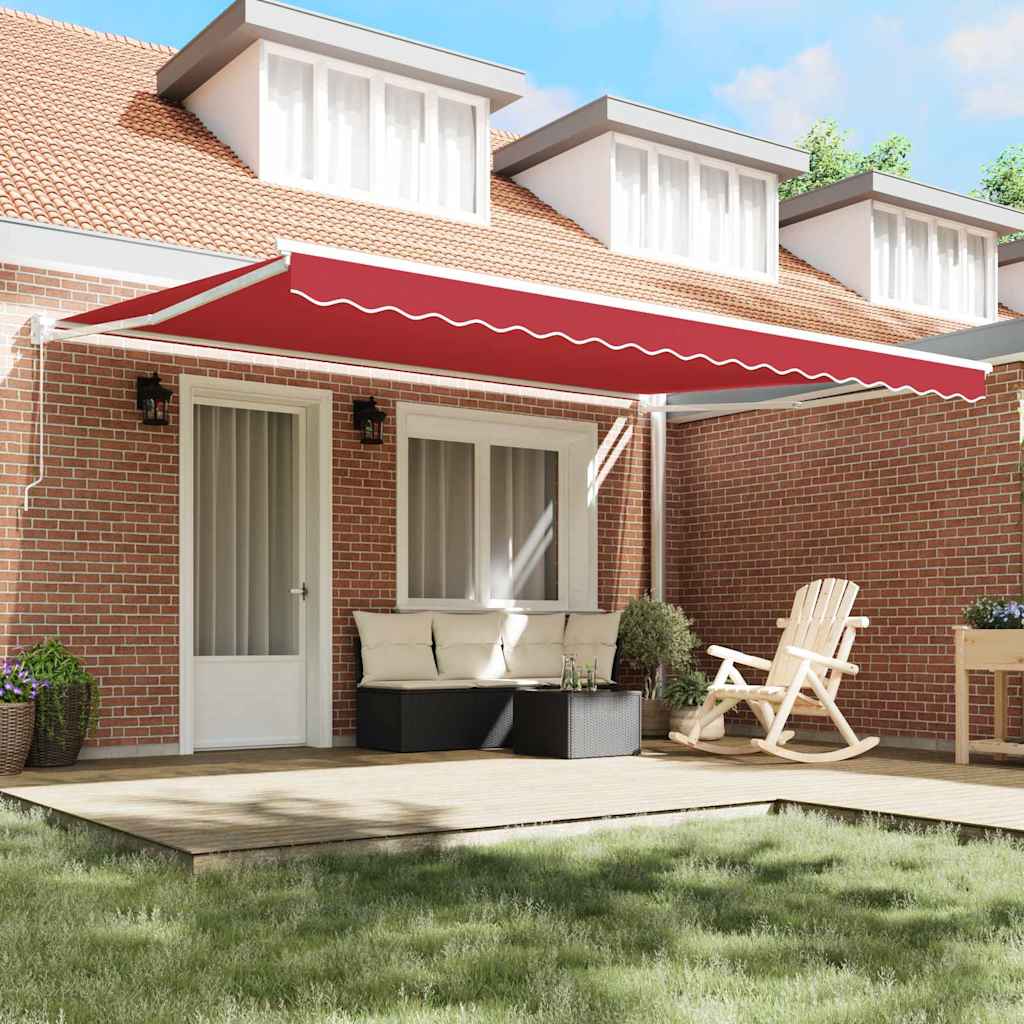 Tenda da Sole Rosso 4,5 × 3 m Poliestere e metallo - homemem39