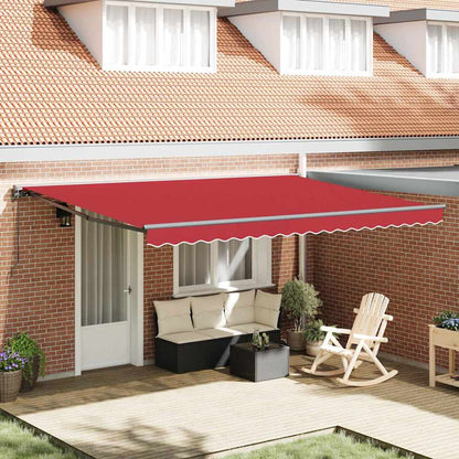 Tenda Retrattile Rosso 450 × 300 cm Poliestere e Metallo