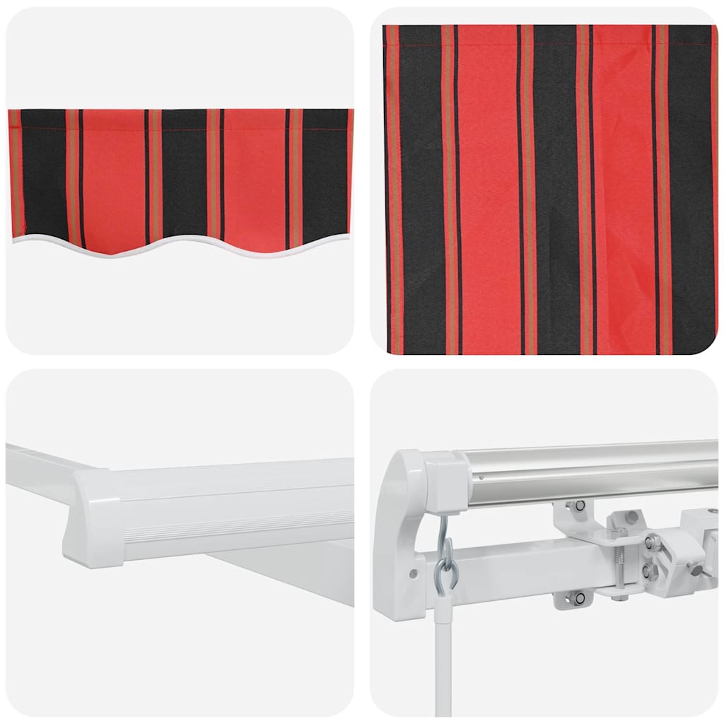 Tenda da Sole Rigato arancione e marrone 4,5 × 3,5 m - homemem39