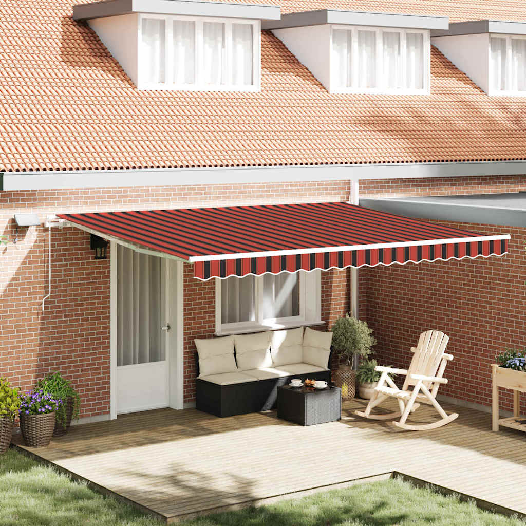 Tenda retrattile arancione e marrone 450 × 350 cm | homemem39