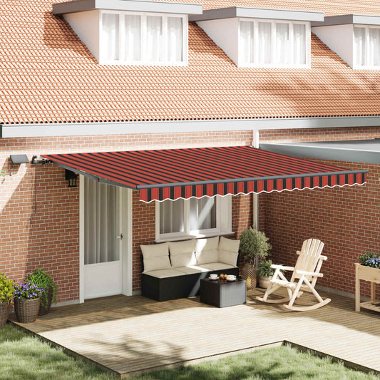 Tenda retrattile arancione e marrone 450 × 350 cm | homemem39