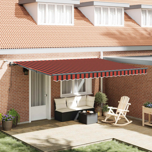 Tenda retrattile arancione e marrone 450 × 350 cm Poliestere | homemem39