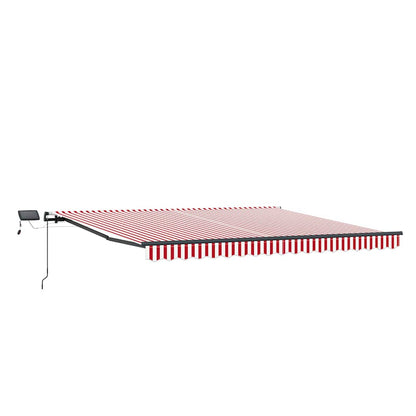 Tenda Retrattile Rosso e bianco 450 ×350 cm Tessuto - homemem39