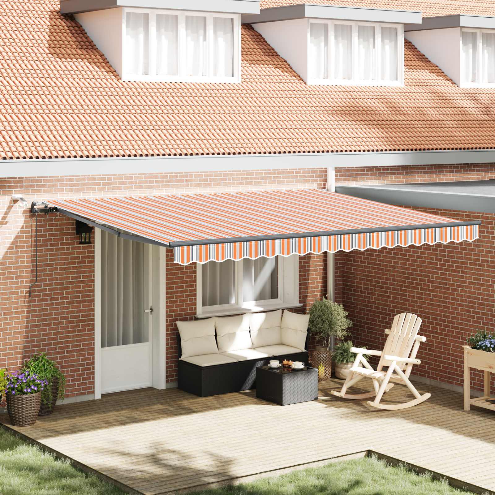 Tenda retrattile Multicolore 450 × 350 cm Poliestere | homemem39