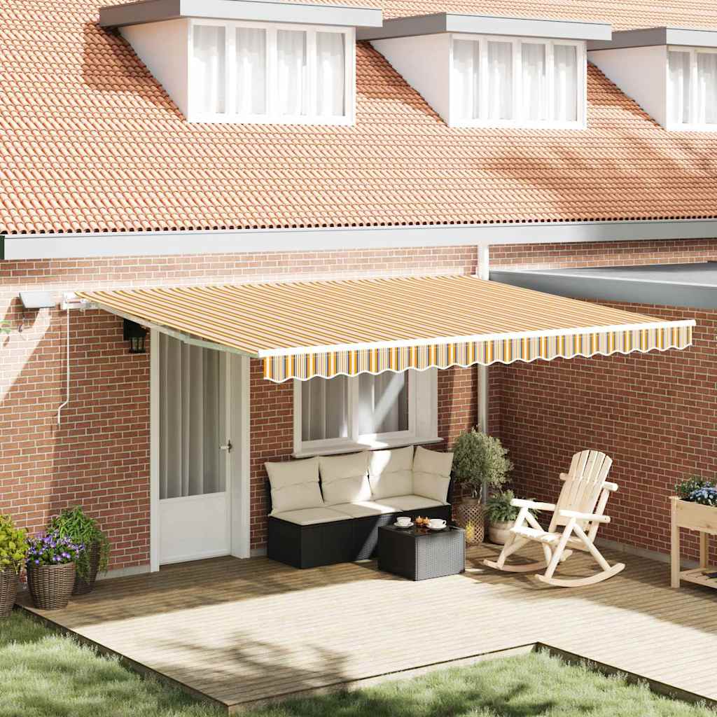 Tenda retrattile Multicolore 450 × 350 cm Tessuto e Alluminio | homemem39