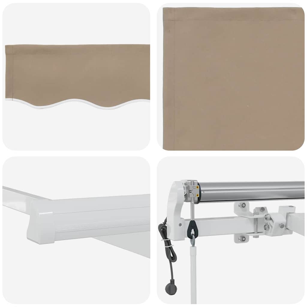 Tenda retrattile Beige 450 × 350 cm Tessuto e Alluminio | homemem39