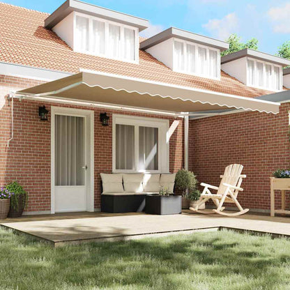 Tenda retrattile Beige 450 × 350 cm Tessuto e Alluminio | homemem39