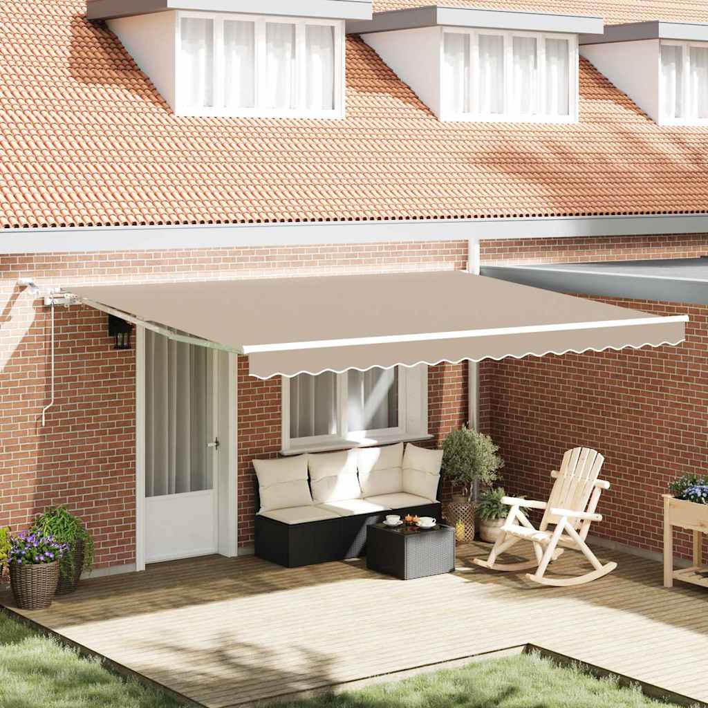 Tenda retrattile Beige 450 × 350 cm Poliestere | homemem39