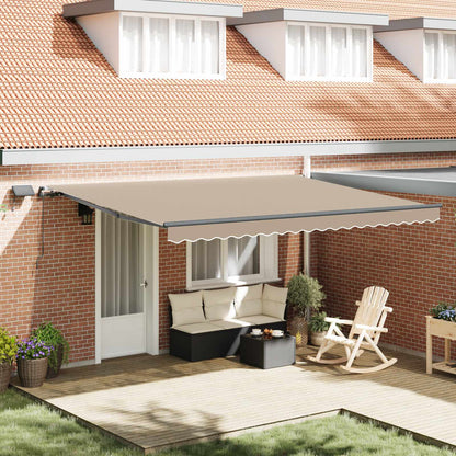 Tenda retrattile Beige 450 × 350 cm Tessuto e Alluminio | homemem39