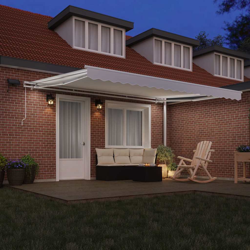Tenda retrattile Bianco 450 × 350 cm Tessuto e Alluminio | homemem39