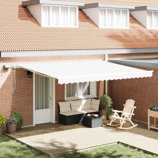 Tenda retrattile Bianco 450 × 350 cm Tessuto e Alluminio | homemem39