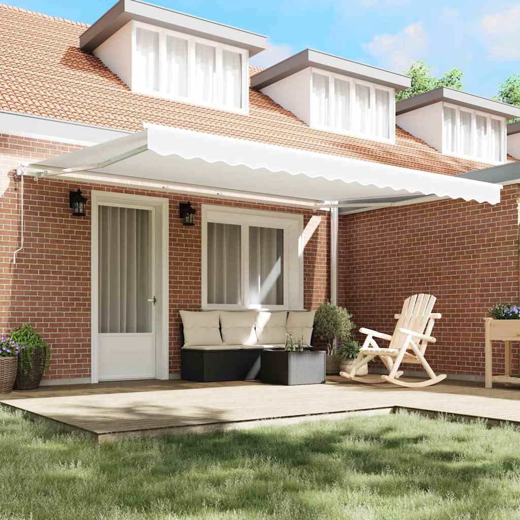 Tenda retrattile Bianco 450 × 350 cm Tessuto e Alluminio | homemem39