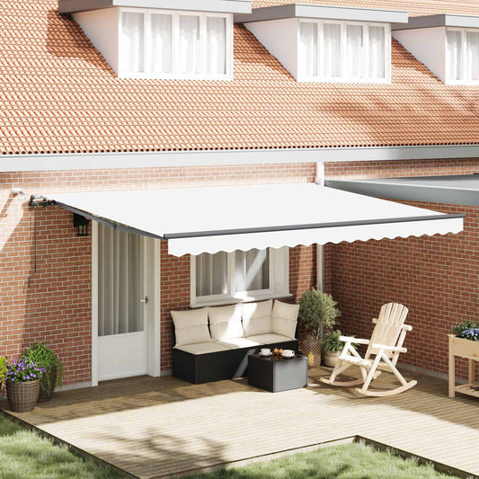 Tenda retrattile Bianco 450 × 350 cm Poliestere | homemem39
